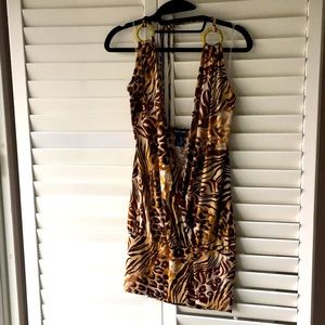 Cheetah/leopard print mini dress